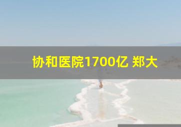 协和医院1700亿 郑大